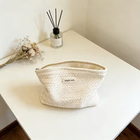 Elegant Wheat Woven Fabric Hand Bag