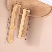 Two-piece Set Original Bamboo Wood Comb Bamboo Fine-tooth Comb Bamboo Handle Comb Hair Styling Comb