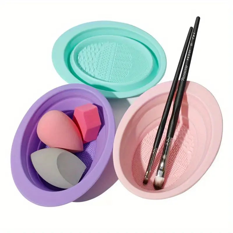 1pc Foldable Makeup Brush Cleaner Pad For Beauty Blender, Makeup Sponge And Make