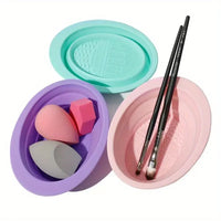1pc Foldable Makeup Brush Cleaner Pad For Beauty Blender, Makeup Sponge And Make